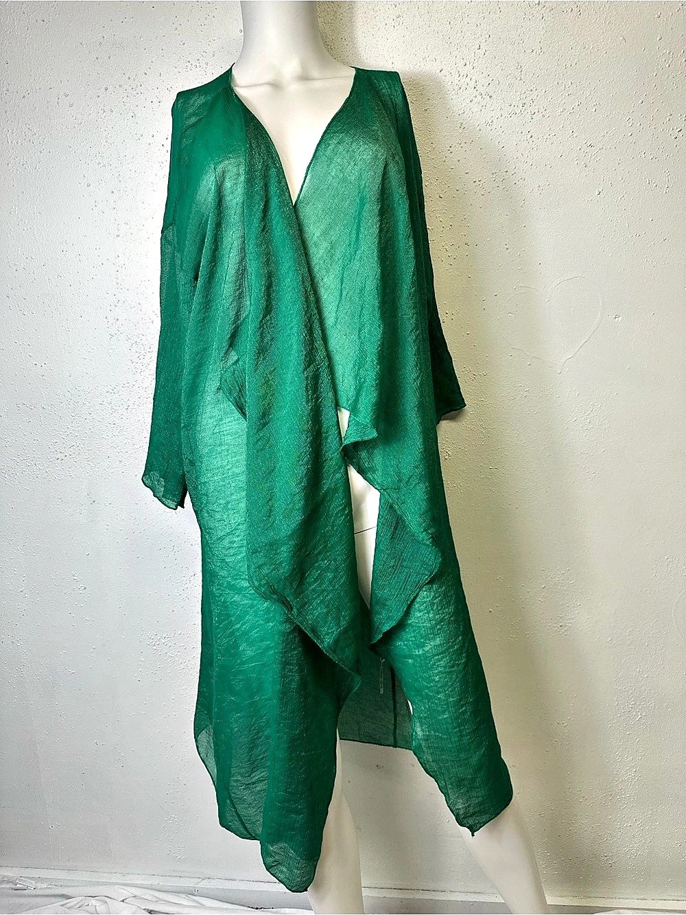 STUNNING LULAROE SHEER GREEN DUSTER LARGE
